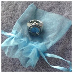 Super Cute Blue Jeweled Watch Ring