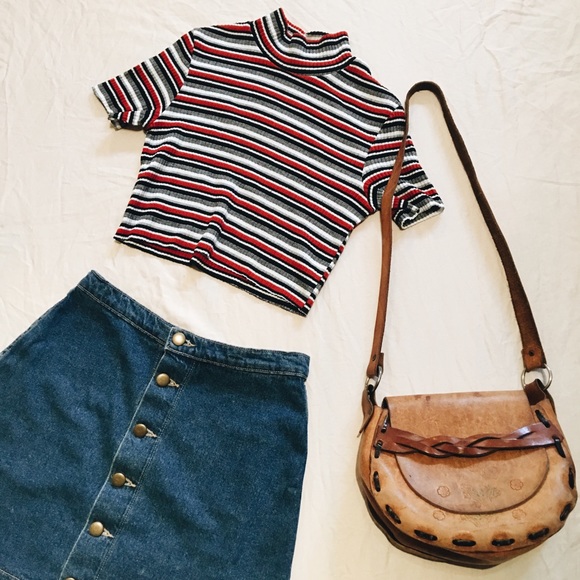 90's Vintage Striped Crop Top
