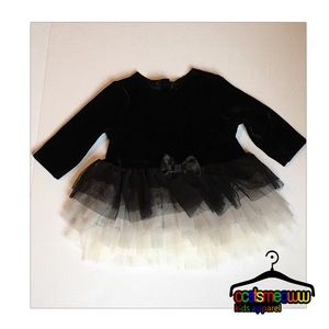 black • white • ombré • velvet • dress