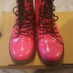 Dr. Martens hot pink delaney boots