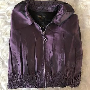Women's lightweight diamond zipper purple jacket