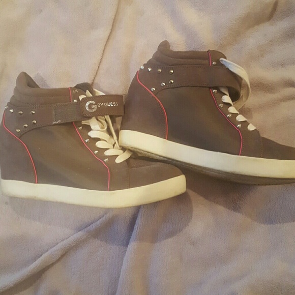 Guess gray wedge sneakers
