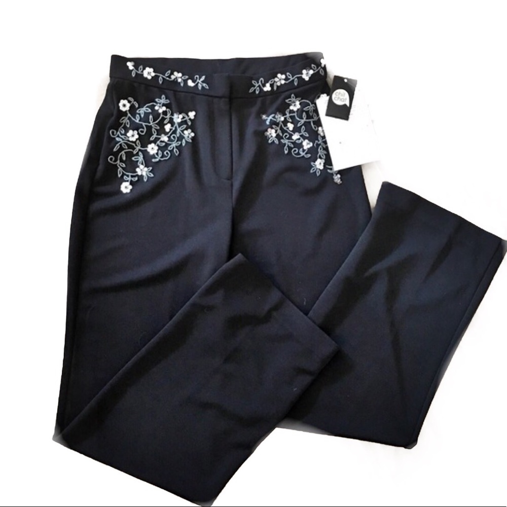 NWT Black Dress Pants Embellished - Size Small