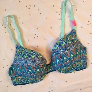 VS PINK ZigZag Blue Push Up Bra