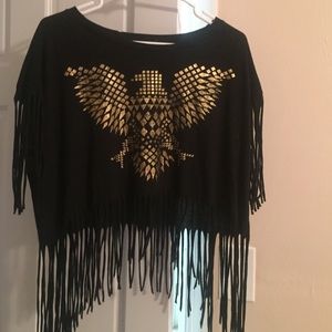 Bohemian shirt with fringe. Size S