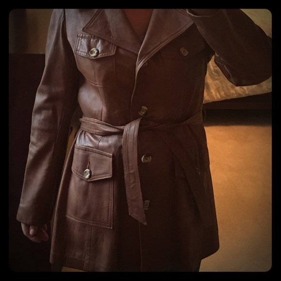 Vintage Leather Trench Coat