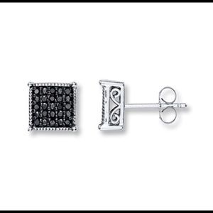 Kay Jewelers black diamond studs.
