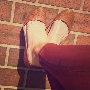 Alligator vegan skin ballet flats sz 10