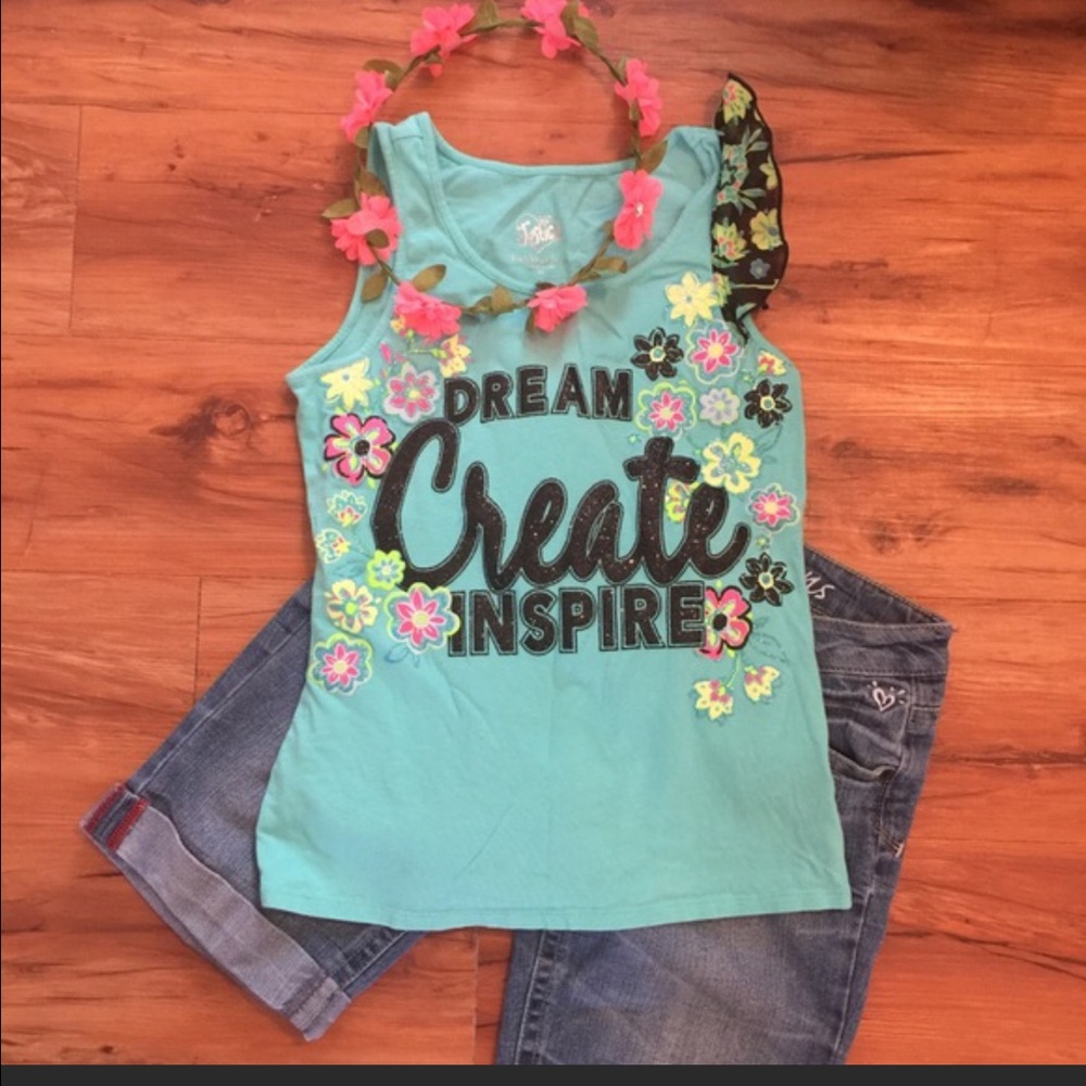 Justice Aqua Tank Top with Ruffle - Picture 4 of 4