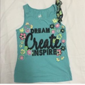 Justice Aqua Tank Top with Ruffle