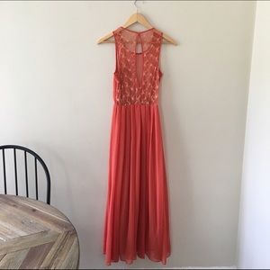 ModCloth coral maxi dress