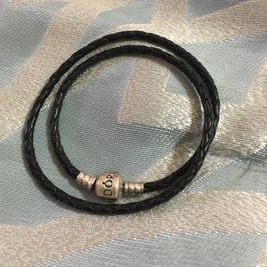 Pandora double wrap black bracelet