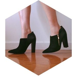 Shoemint - suede leather chunky heels boots - 6.5