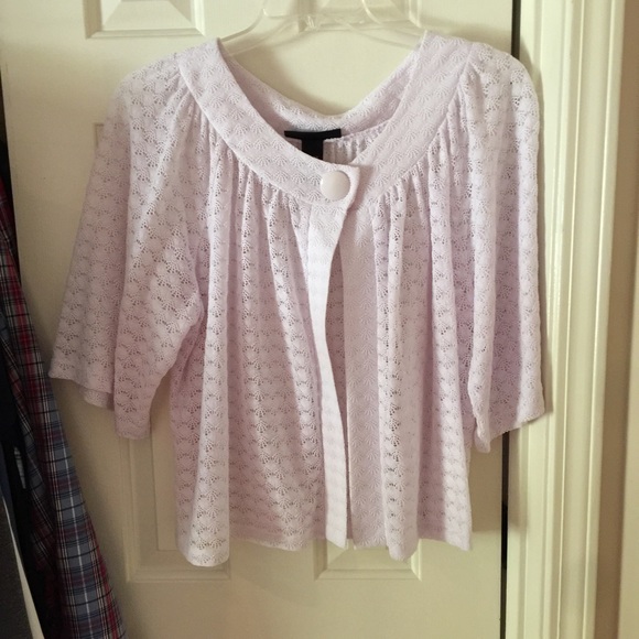 White Eyelet Lane Bryant Shrug Sz 18/20