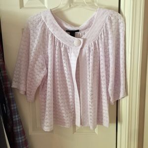 White Eyelet Lane Bryant Shrug Sz 18/20