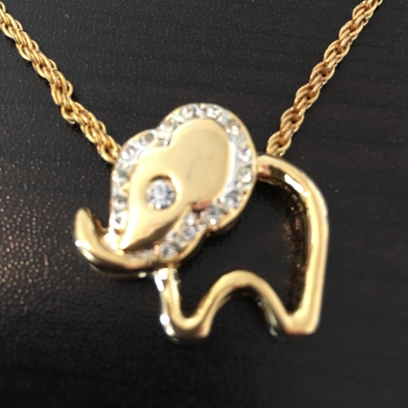 ALABAMA Fans Elephant gold tone Necklace 18" long - Picture 2 of 4