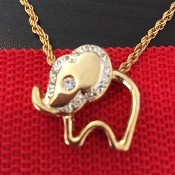 ALABAMA Fans Elephant gold tone Necklace 18" long - Picture 3 of 4