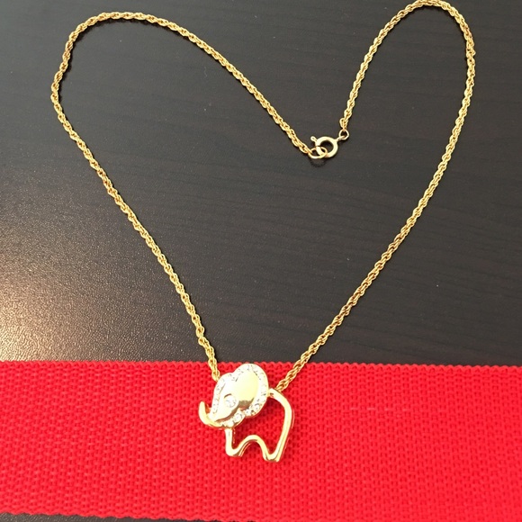 ALABAMA Fans Elephant gold tone Necklace 18" long - Picture 4 of 4