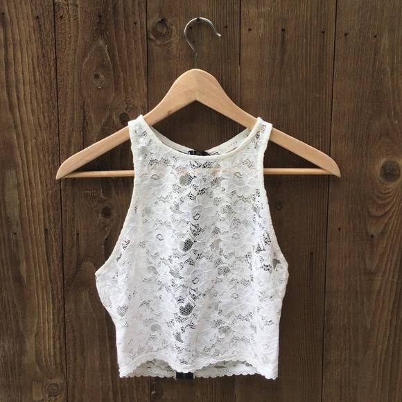 Lush lace white crop top
