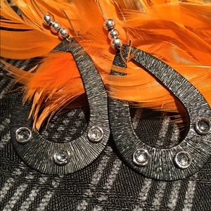 Large Laser Cut Metal Teardrop Earrings