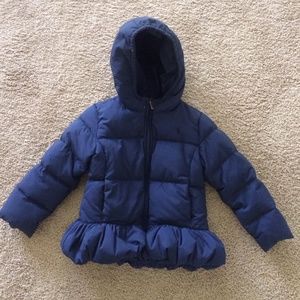 Girls Kids Ralph Lauren Navy Peplum Coat
