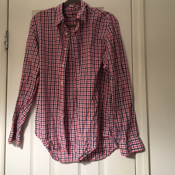 J crew large plaid button up, lightweight