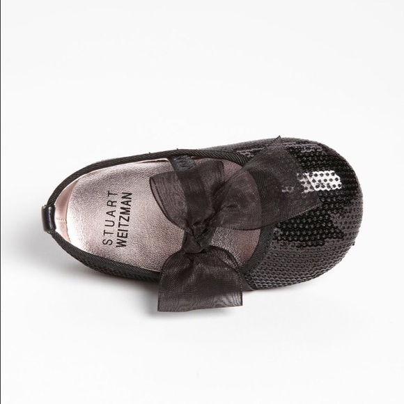 My First Stuart Weitzman's Black Sequin Crib Shoe