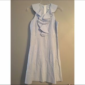 Blue and White Seersucker Dress