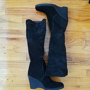 Calvin Klein Black Suede Knee High Boots