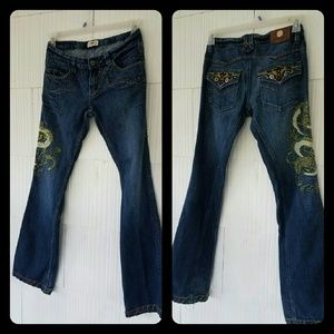 S) Antik Denim embrodered jeans sz 5 fashion style