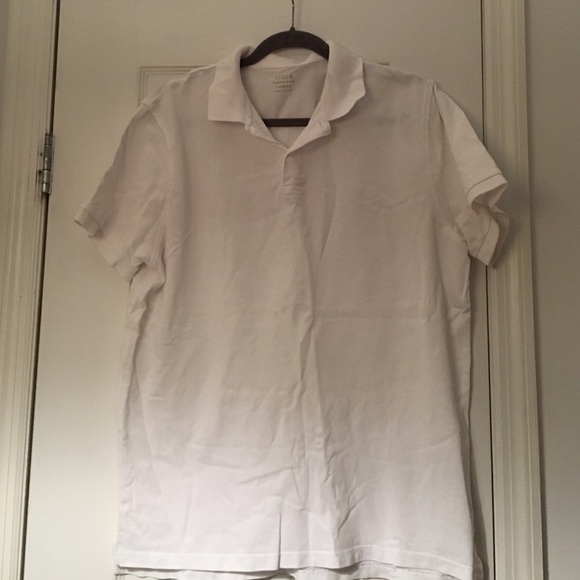 J Crew classic polo white, size large