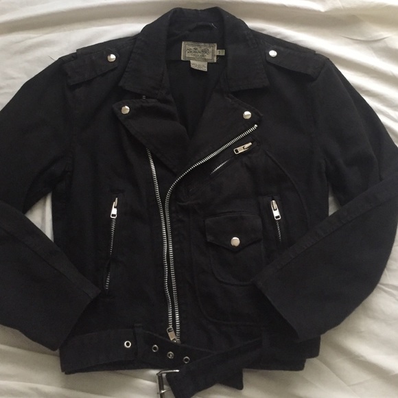 Calvin Klein Jackets & Blazers - Vintage Calvin Klein Black Denim Moto Jacket