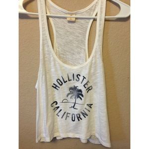 Beachy Hollister Graphic Crop Tank sz L