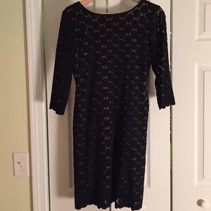 Black Ronni Nicole lace dress.