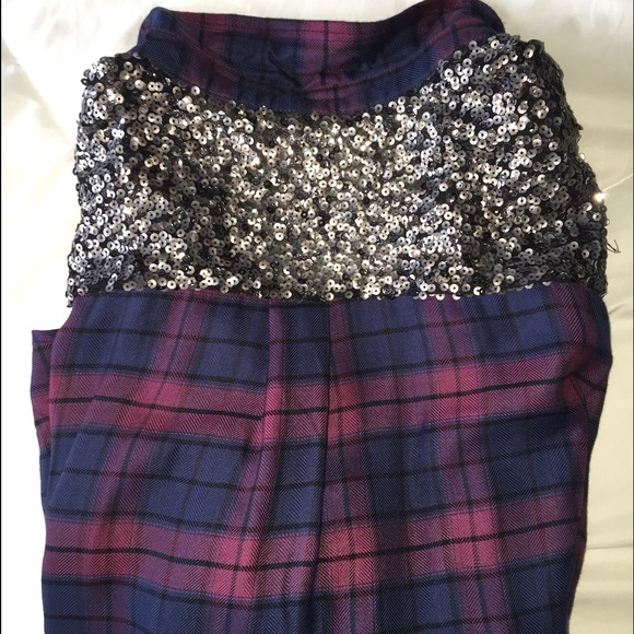 Plaid tunic with sequence - Picture 2 of 4