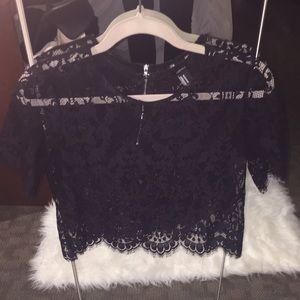 Black Lace crop top
