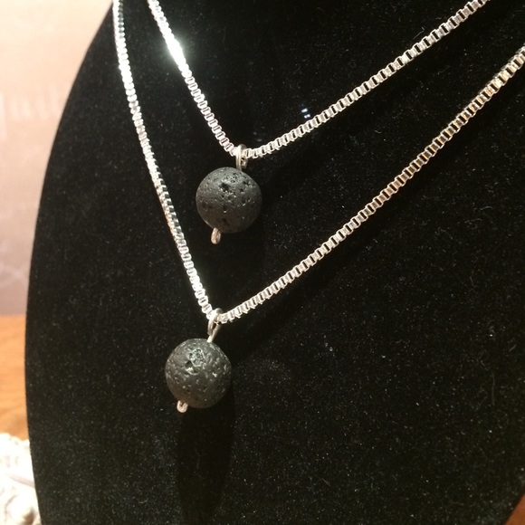 Lava rock necklace