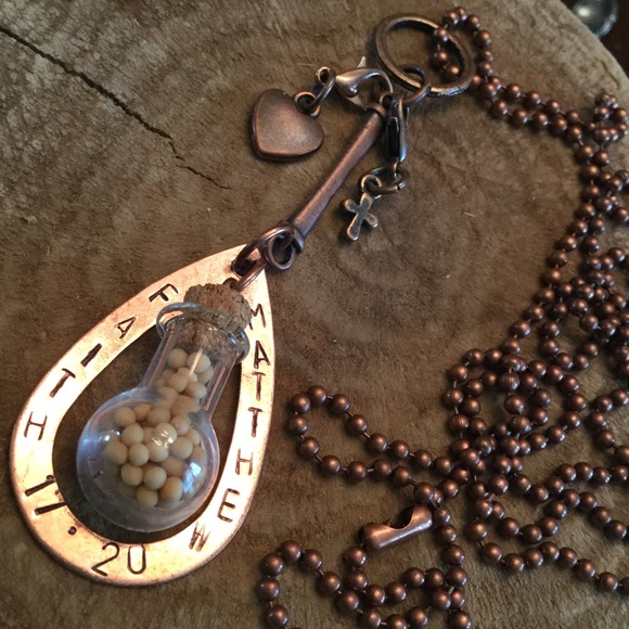 SpiritSnaks Jewelry Faithmustard Seed Glass Filled Jar Necklace