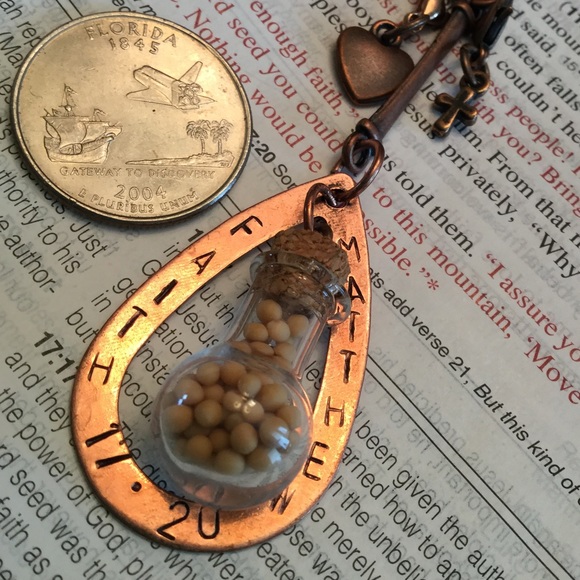 SpiritSnaks Jewelry Faithmustard Seed Glass Filled Jar Necklace