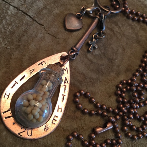 SpiritSnaks Jewelry Faithmustard Seed Glass Filled Jar Necklace