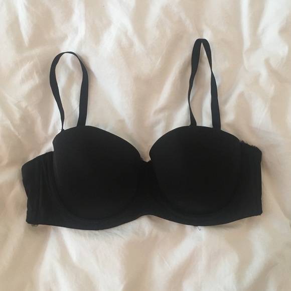 Black Blaconette strapless bra w removable straps