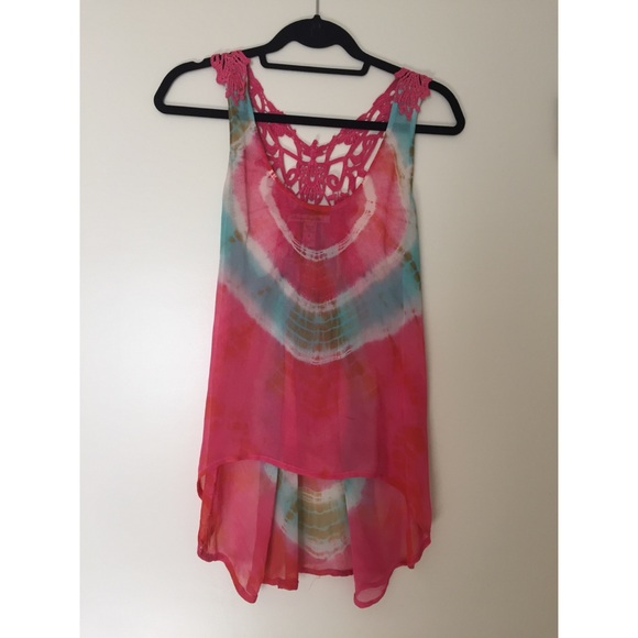 Sheer Pink Tye-Dye Blouse