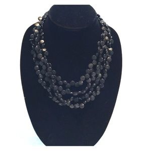 NECKLACE:  Black Wood Beaded Necklace