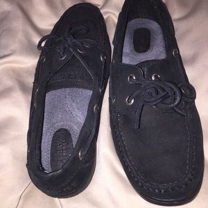 Black suede Sperry shoes - size 8