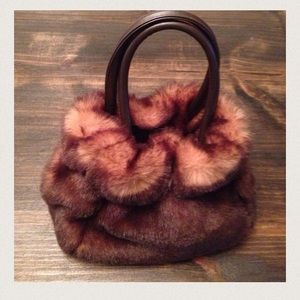 vintage faux mink purse