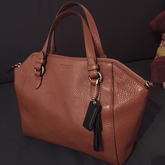 Coach brown leather small tote