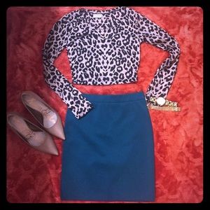 Leopard Print Crop Blouse