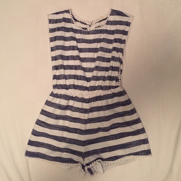 Copper key stripped romper. Never used. - Picture 1 of 4