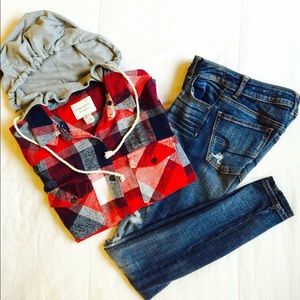 Forever 21 Flannel Shirt with Hood