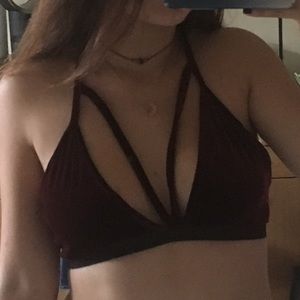 velvet burgundy bralette
